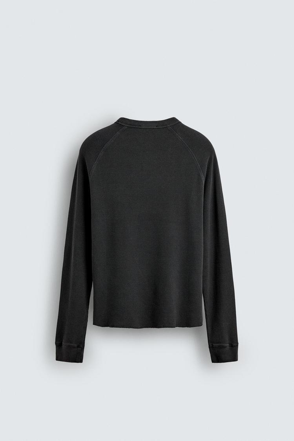 ZARA Х AARON LEVINE ФУТБОЛКА С ВАФЕЛЬНОЙ СТРУКТУРОЙ, АНТРАЦИТОВО-СЕРЫЙ