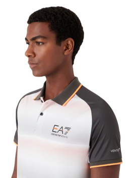 Мужское поло теннисное EA7 Man Jersey Polo Shirt - white