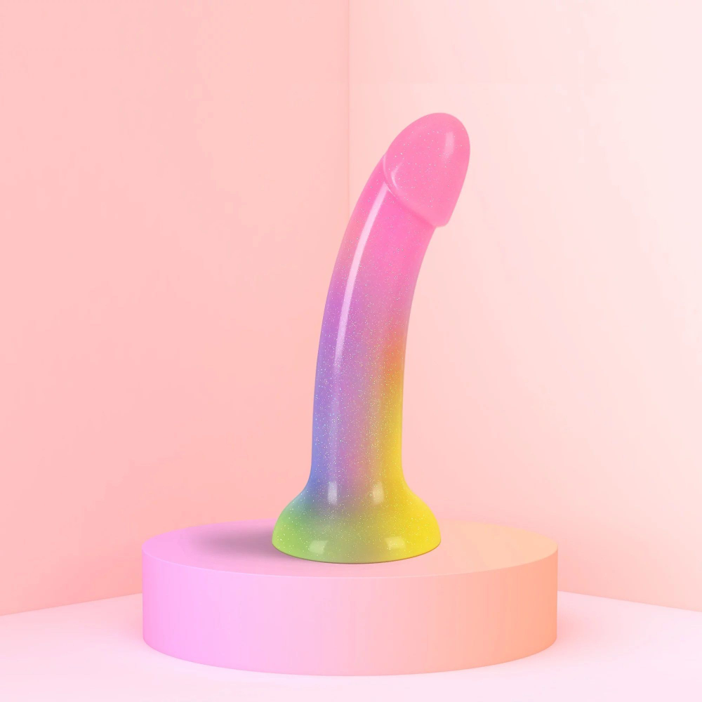 Фаллоимитатор из жидкого силикона Dildolls Stargazer - 17,6 см. (Цвет: разноцветный)