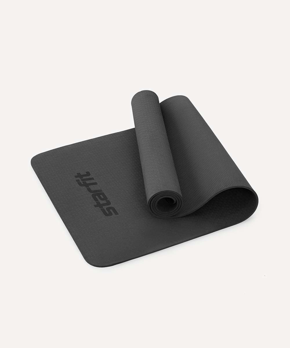 Коврик для йоги и фитнеса STARFIT FM-201, ТПЭ, 183x61x0,6 см, черный