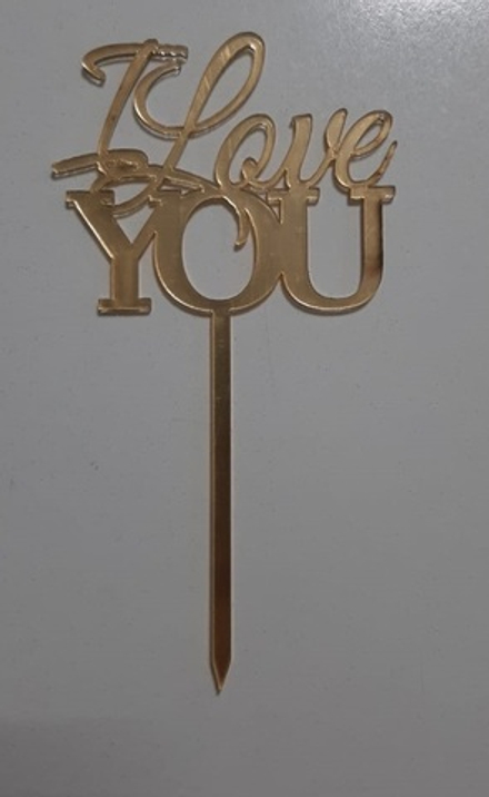 Топпер, золото «I love YOU»,4,5*5,5 см