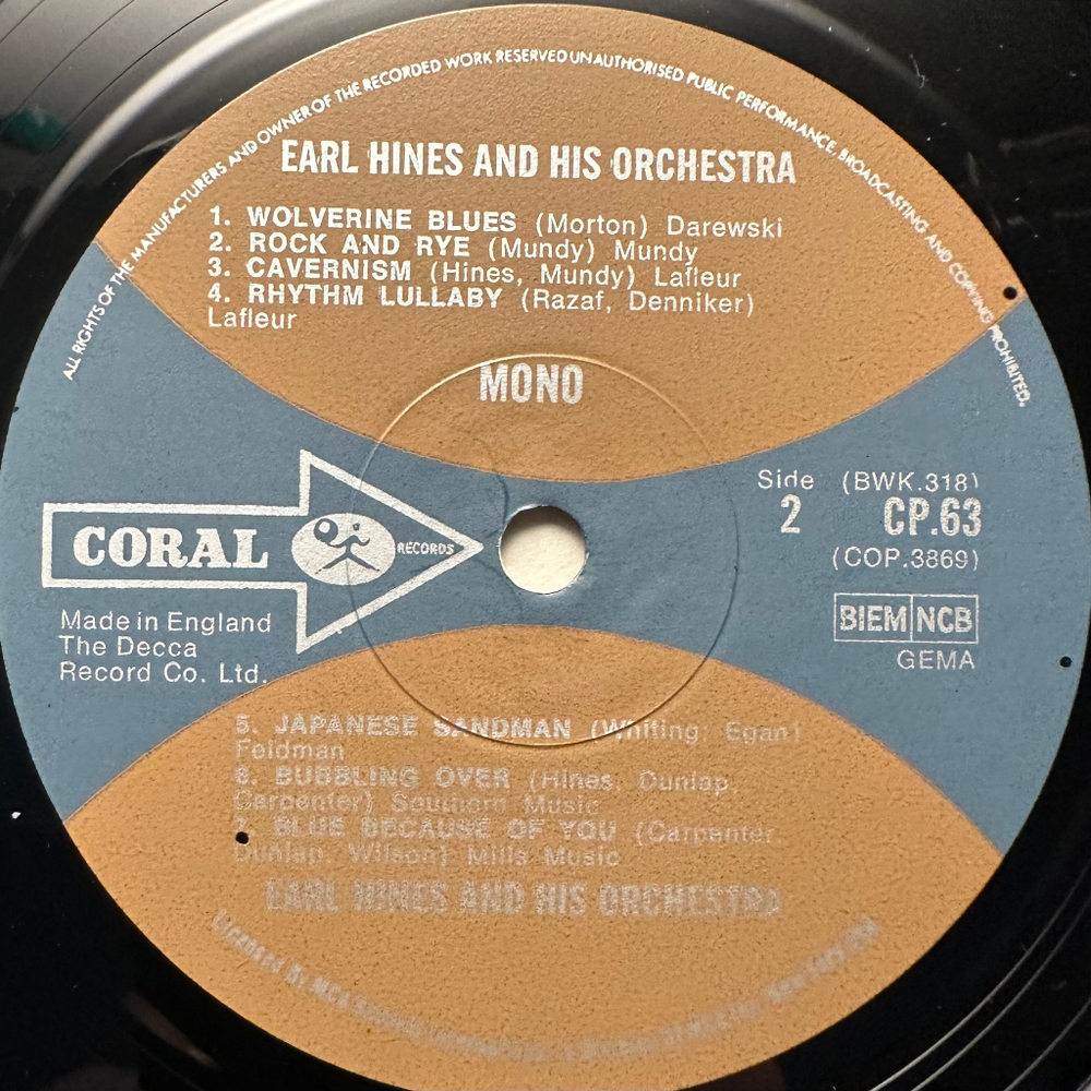 Earl Hines And His Orchestra - Swinging In Chicago (Англия)