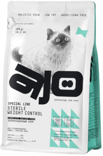 AJO Sterilised Курица Контроль веса 400гр.