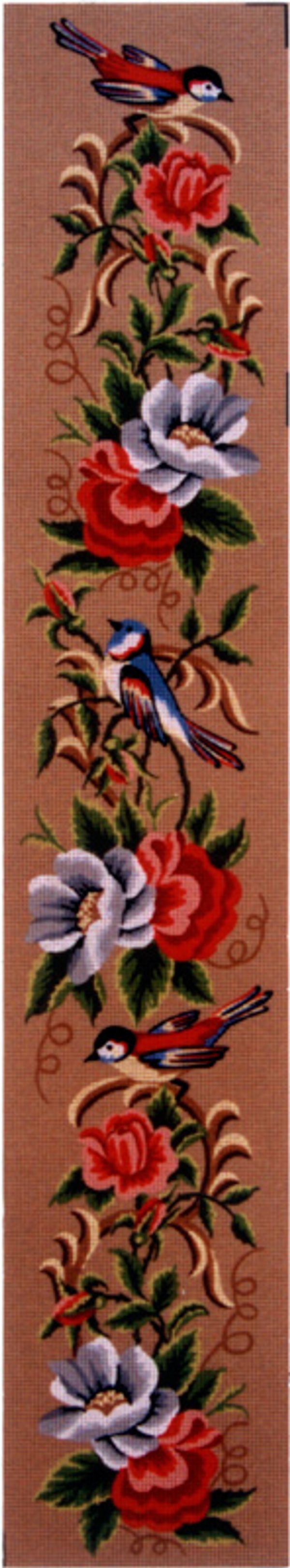 Рисунок для вышивания Soulos (канва жесткая), Анемоны и птички, 25х100 см