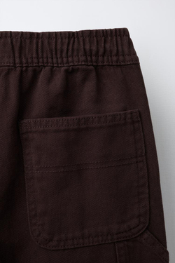 ZARA БРЮКИ КАРГО ОДНОТОННЫЕ, БУРГУНДИ