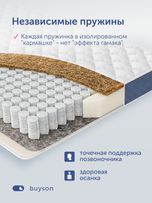 Детский матрас БайКьют, 11 см, 2 уровня жесткости, независимые пружины