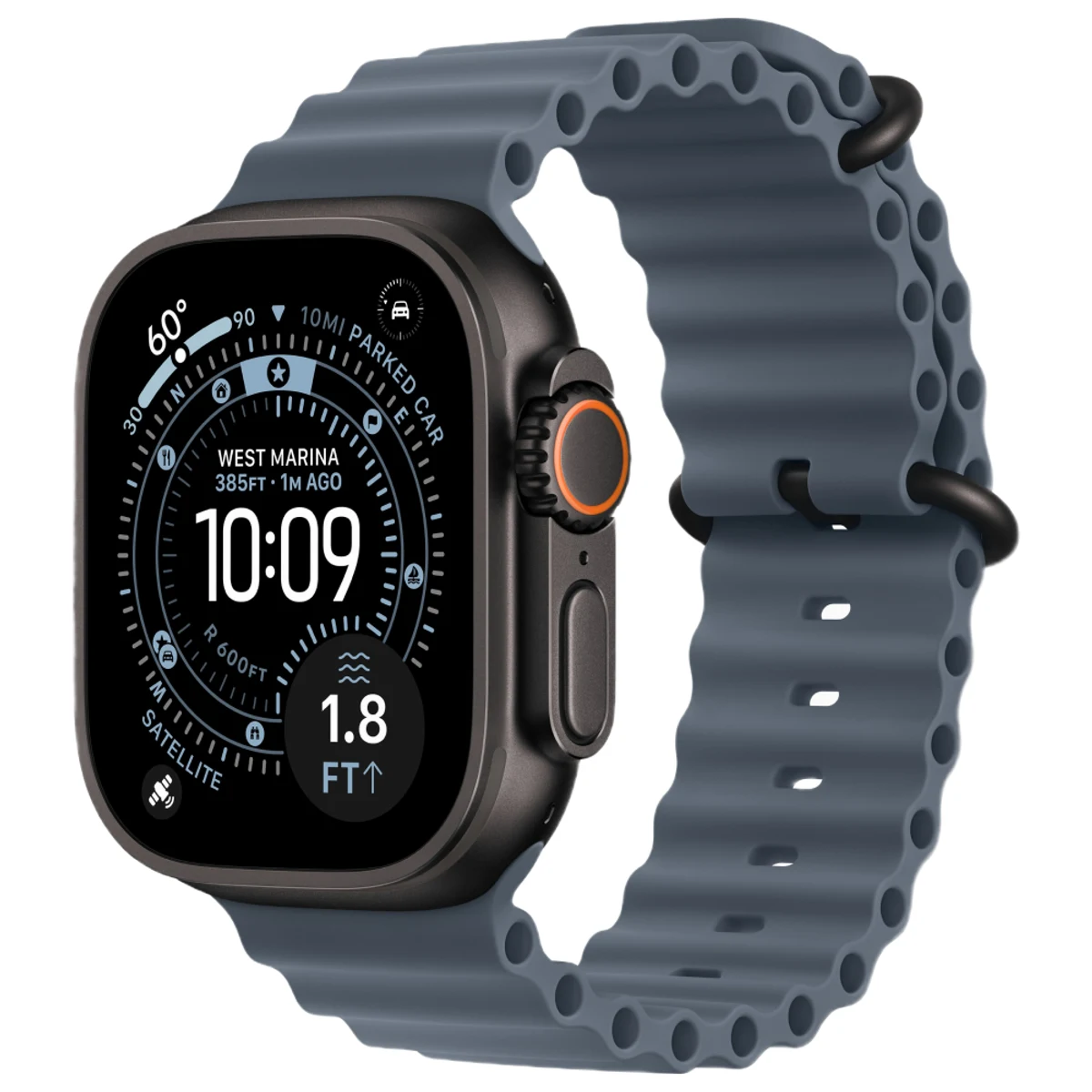 Умные часы Apple Watch Ultra 3, 49 мм, Natural Titanium, ремешок Blue Ocean Band — фото 1