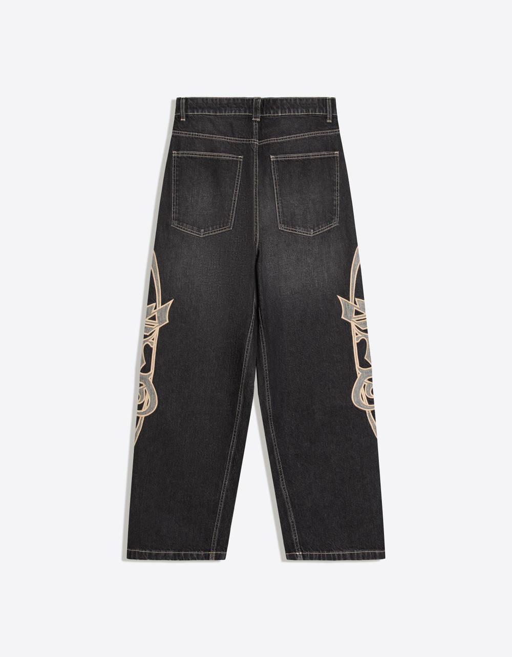 Мужские джинсы super baggy fit с нашивками по бокам - BERSHKA