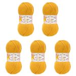 Пряжа Alize (Ализе) Cotton Gold / уп.5 мот. по 100 г, 330м, 002 горчичный A