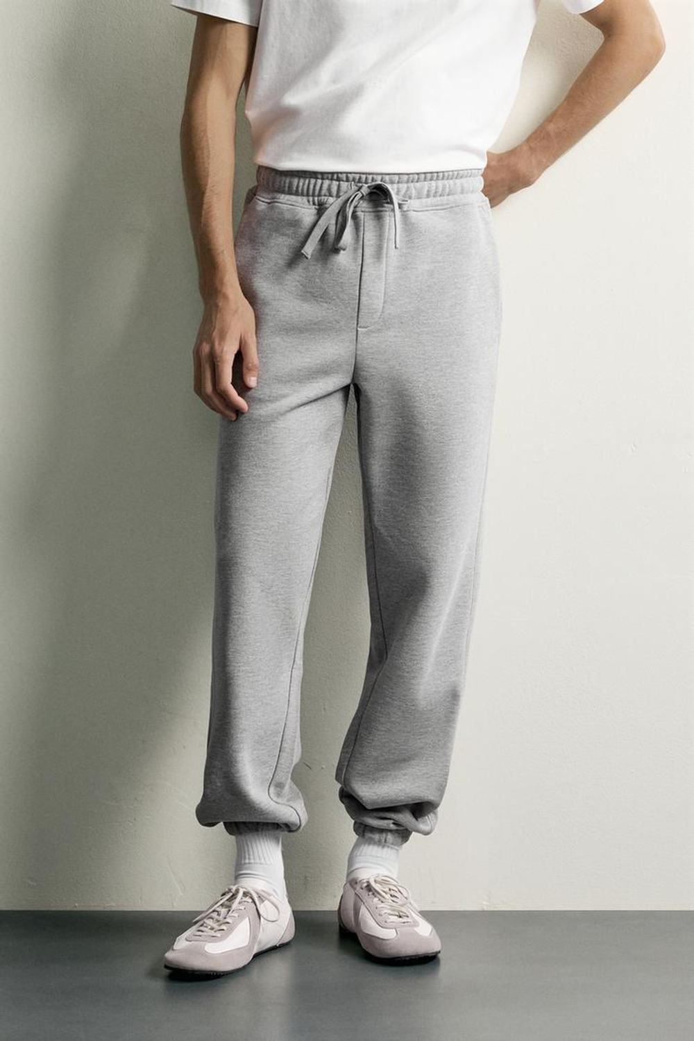 ZARA БАЗОВЫЕ СПОРТИВНЫЕ БРЮКИ, СЕРЫЙ МЕЛАНЖ
