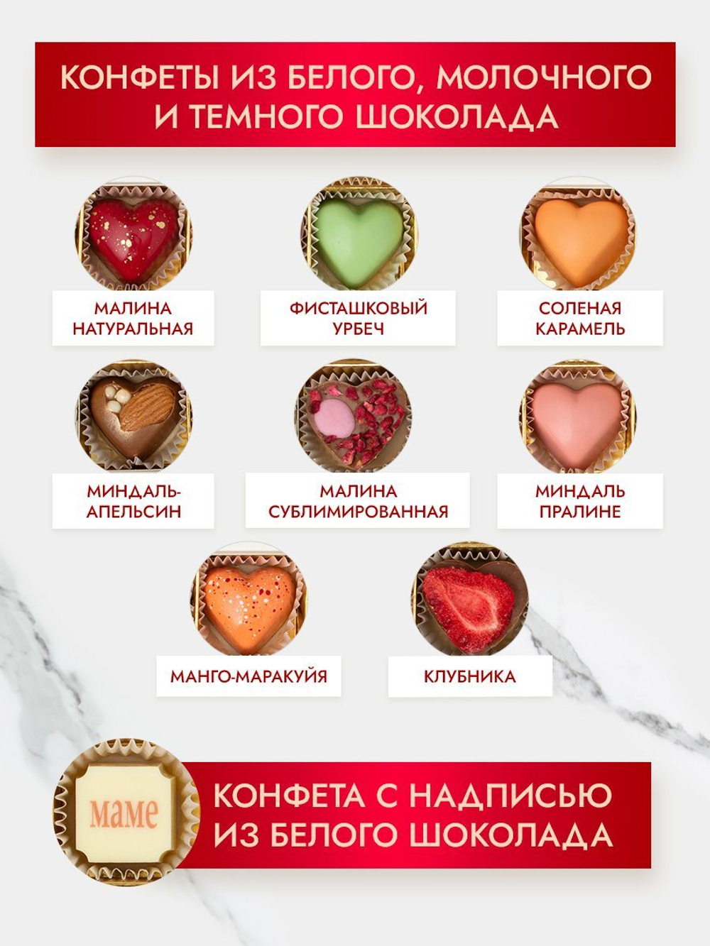 Конфеты шоколадные коробка набор подарочный Маме