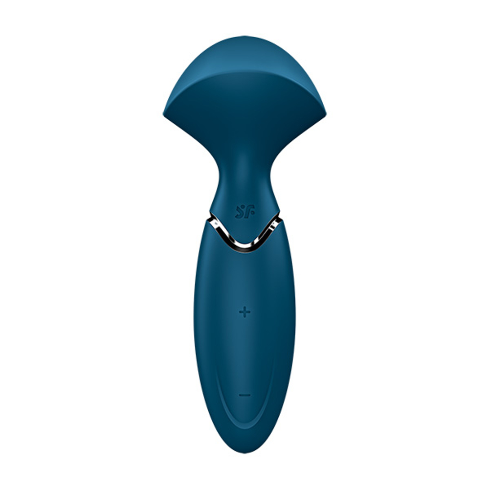 Синий вибромассажер 16см Satisfyer Mini Wand-er