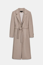 Шерстяной пальто с искусственным меховым воротником - ZARA