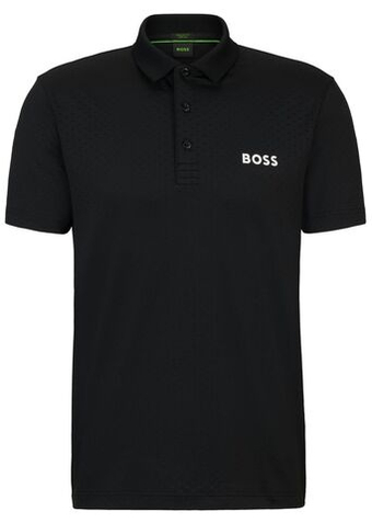 Мужское теннисное поло BOSS Paddytech Degradé-Jacquard Polo Shirt - черный