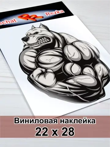 Наклейка - Питбуль бодибилдер
