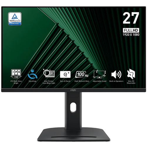 Монитор MSI TFT 27" PRO MP275PG, 1920x1080, IPS, 100 Гц, 300 кд/м2, 1300:1, 1ms, 178°, HDMI, DP, VGA (9S6-3PC39M-084)