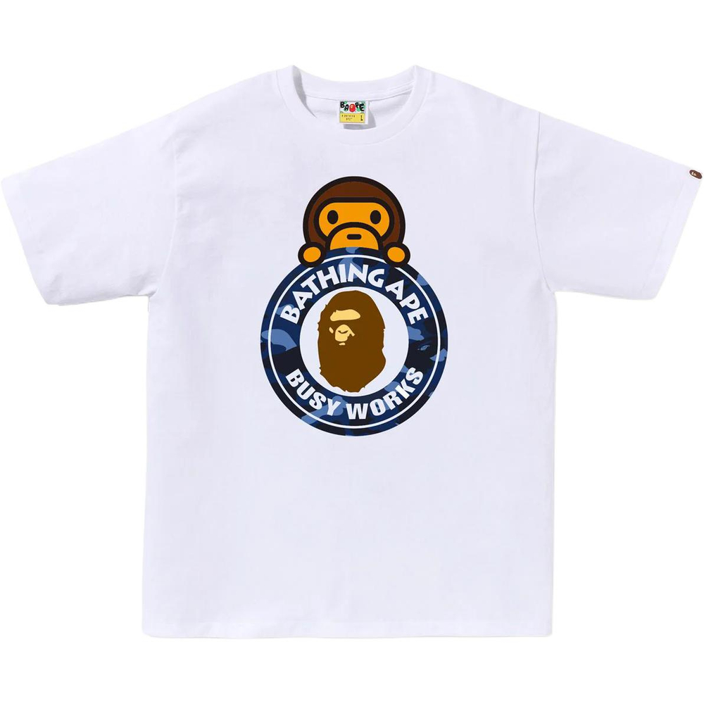 A Bathing Ape Bathing Ape Футболка Cotton Drop Shoulder Sleeve Summer 0zxtemx00710q белый синий