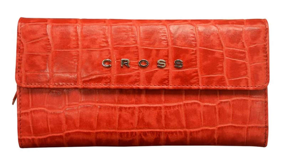 Кошелёк Cross Bebe Coco, кожа наппа фактурная, цвет красный/бежевый, 19,5 х 10,5 х 3 см