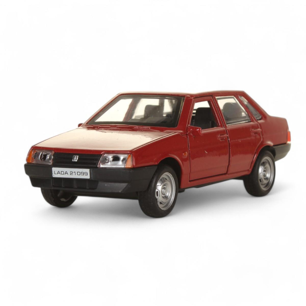 Модель ин. мет. "Lada-21099 Спутник" 12см, красный, двер, багаж. 21099-12-RD (Технопарк)