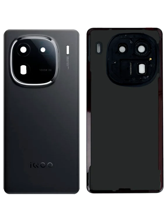 Задняя крышка для Iqoo 12 черная (Black) со стеклом камеры