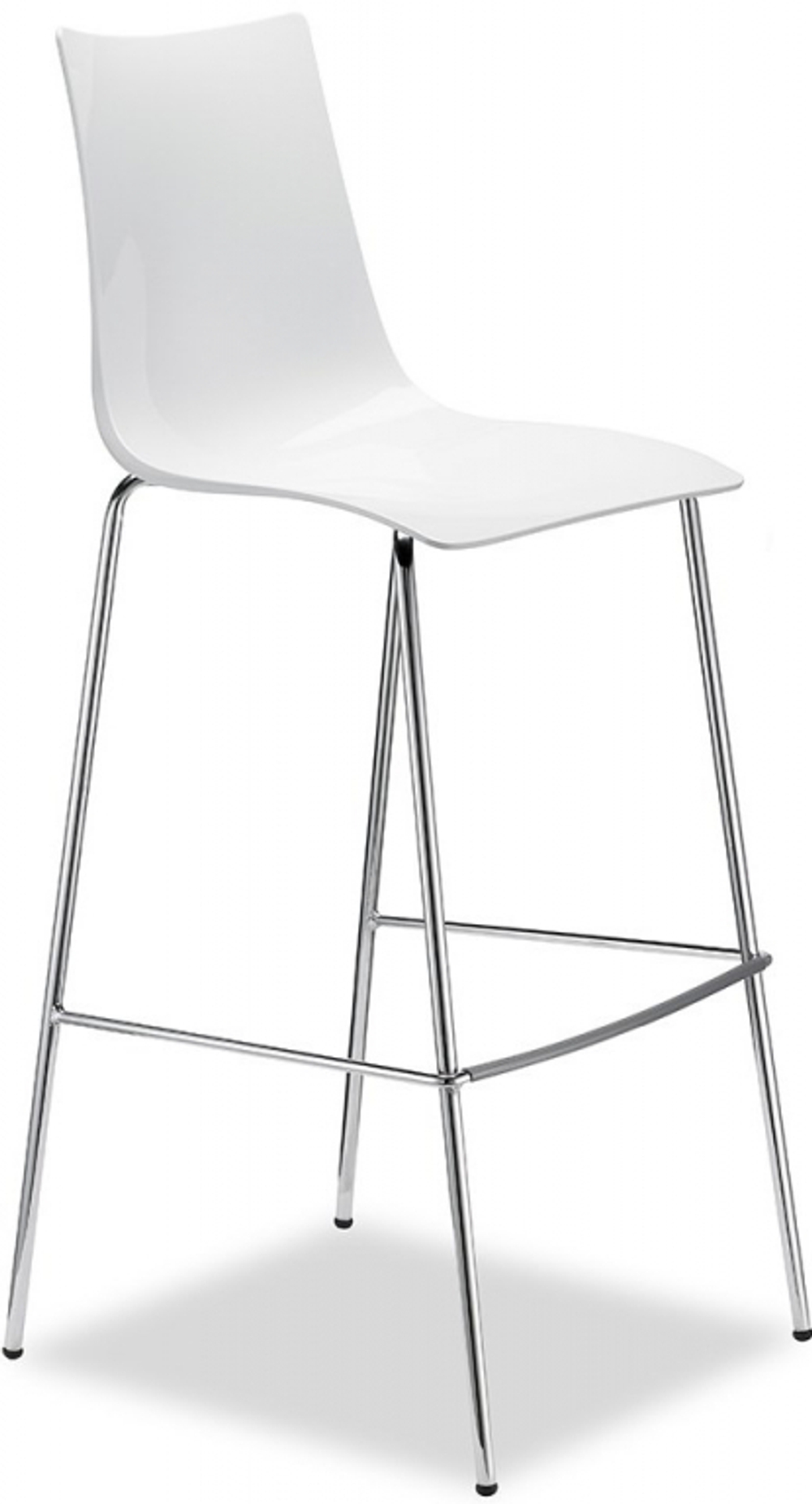 Стул барный пластиковый Scab Design Zebra Antishock, хром, белый
