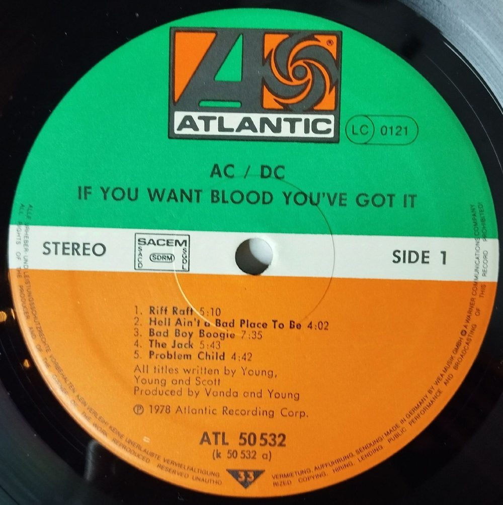 Винтажная виниловая пластинка LP AC DC If You Want Blood You've Got It (France 1978)