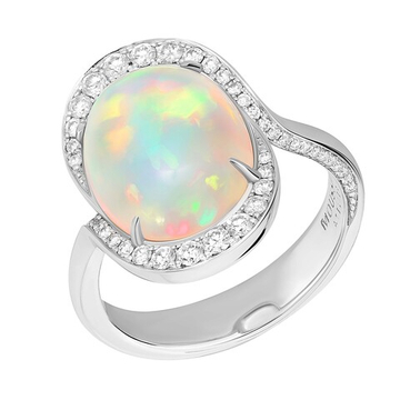 Кольцо с Опалом и Бриллиантами, R0025-1/1