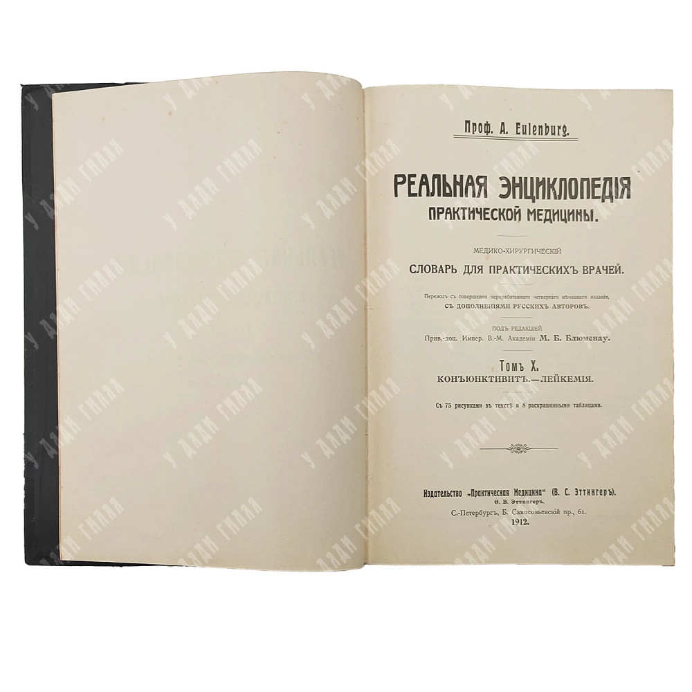 Эйленбург А. Реальная энциклопедия практической медицины. 17 т. Т 10. 1912