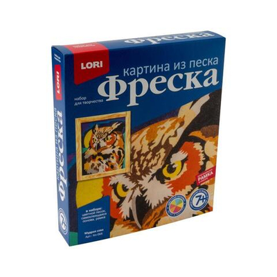 Фреска-картина из песка "Мудрая сова" (Lori)