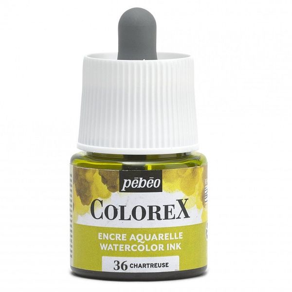 Краска акварель акварельные чернила Colorex 45 мл, шартрез, Pebeo 417036