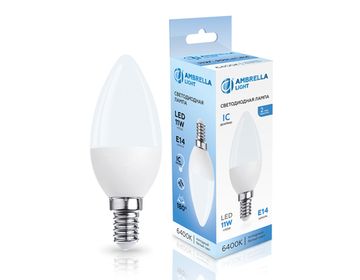 Светодиодная лампа Свеча LED C37 11W IC E14 6400K 175-265V 371116 Bulbing Ambrella