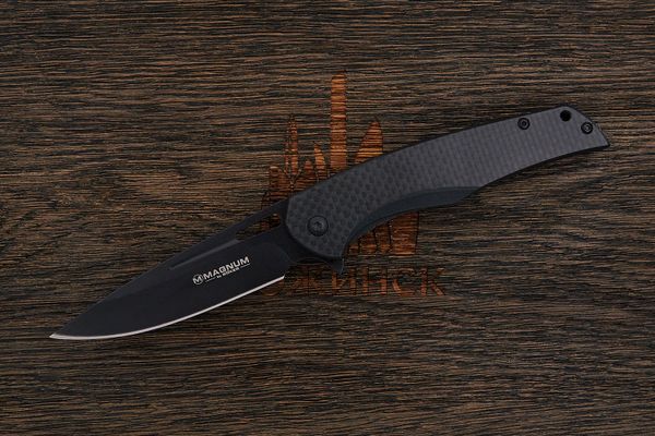 Складной нож Magnum 01RY703 Black сarbon, клинок 90мм, сталь 440A, рукоять карбон