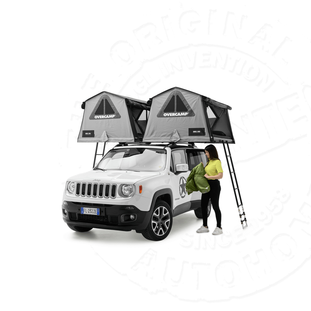 Палатка на крышу автомобиля AUTOHOME OVERCAMP SMALL, тент карбон, лестница 215 мм