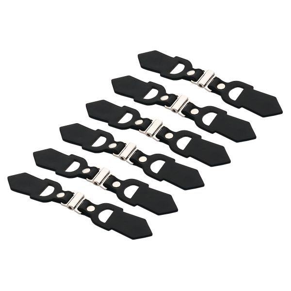 Застежка для кардигана 12х2 см, 6 шт, Black/S черный с серебром, FA213