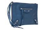 Balenciaga Leather Clutch Women"s Blue