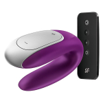 Фиолетовый вибромассажер для пар Satisfyer Double Fun