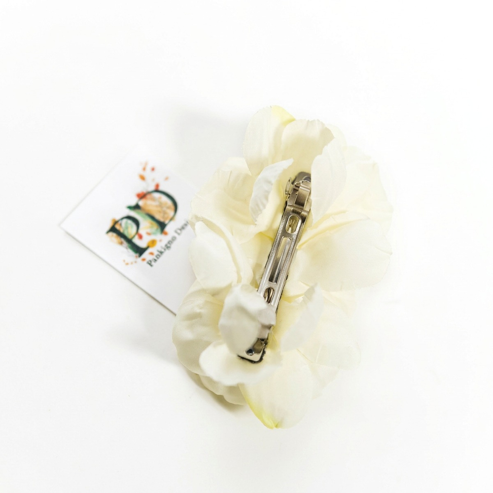 Заколка автомат с пионами Single flower