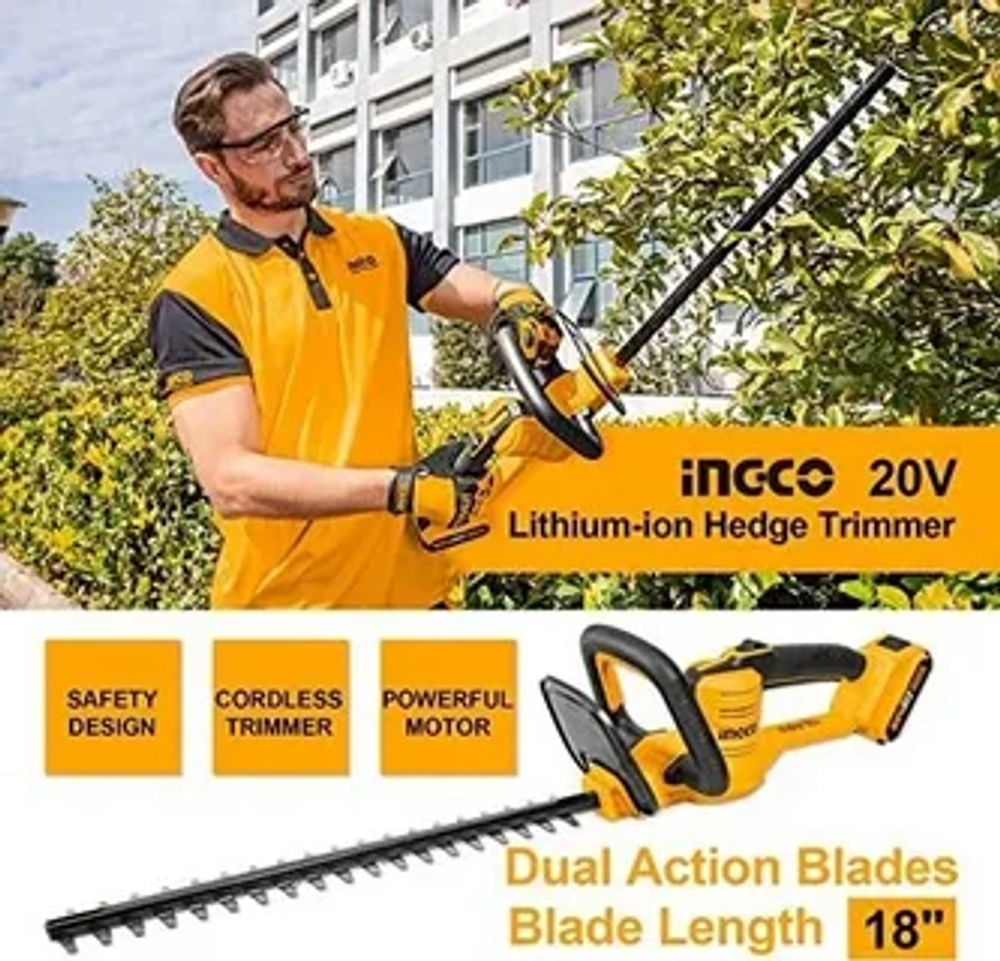 Аккумуляторный кусторез INGCO CHTLI20018 20 B
