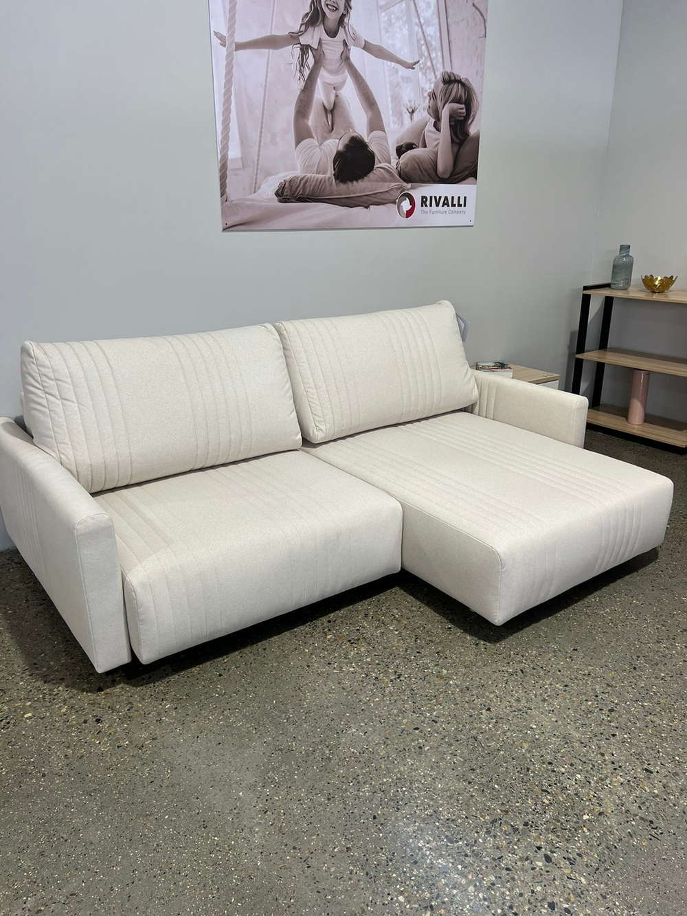 Уолтер диван УП с оттоманкой (1000 секция + оттоманка) Angora beige, ВариантКроя1, <Р> /