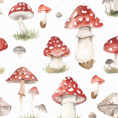 Акварельные мухоморы