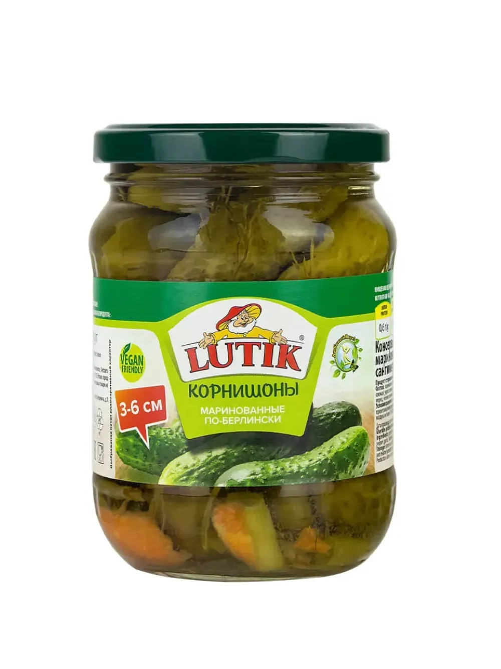 Корнишоны маринованные по-берлински 3-6 ст/б 370мл*12шт Lutik