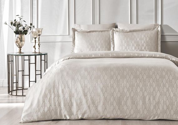 Постельное белье STELLA серый жаккард deluxe TIVOLYO HOME Турция