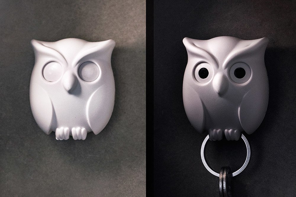 Держатель для ключей Night Owl белый Qualy