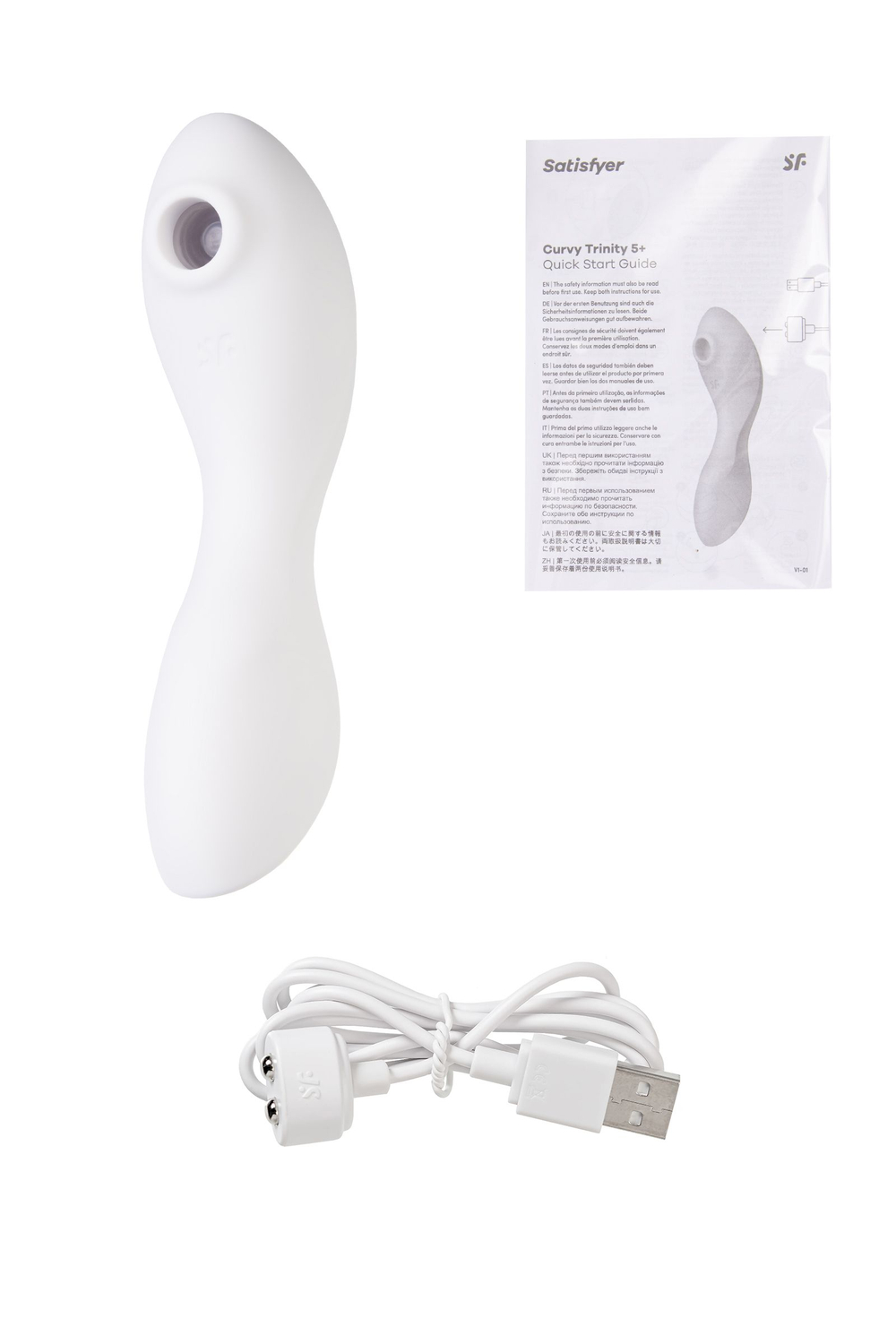 Вакуумный стимулятор клитора Satisfyer Curvy Trinity 5+, белый