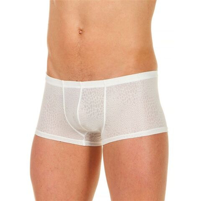 Мужские трусы-хипсы из ткани с текстурой змеиной чешуи Snake White Boxer (Размер: L) (Цвет: белый)