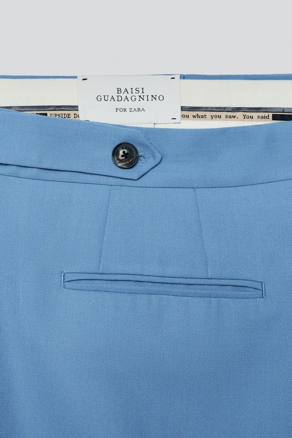 ZARA X BAISI GUADAGNINO КОСТЮМНЫЕ БРЮКИ СВОБОДНОГО КРОЯ, СИНИЙ