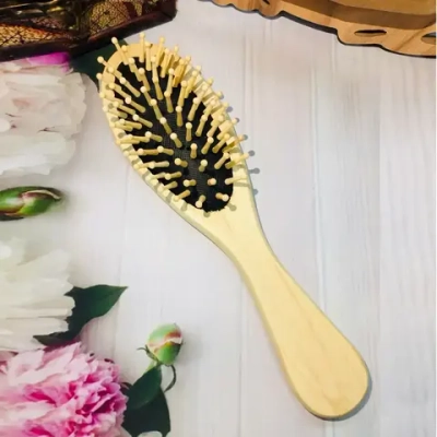 Расческа массажная деревянная «Beautiful hairstyle», форма овал, 15см●
