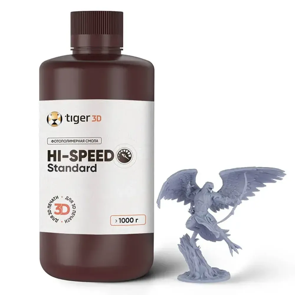 Фотополимерная смола Tiger 3D Hi-Speed Standard, серая (1 кг) Фотополимерная смола Tiger 3D Hi-Speed Standard, серая (1 кг)