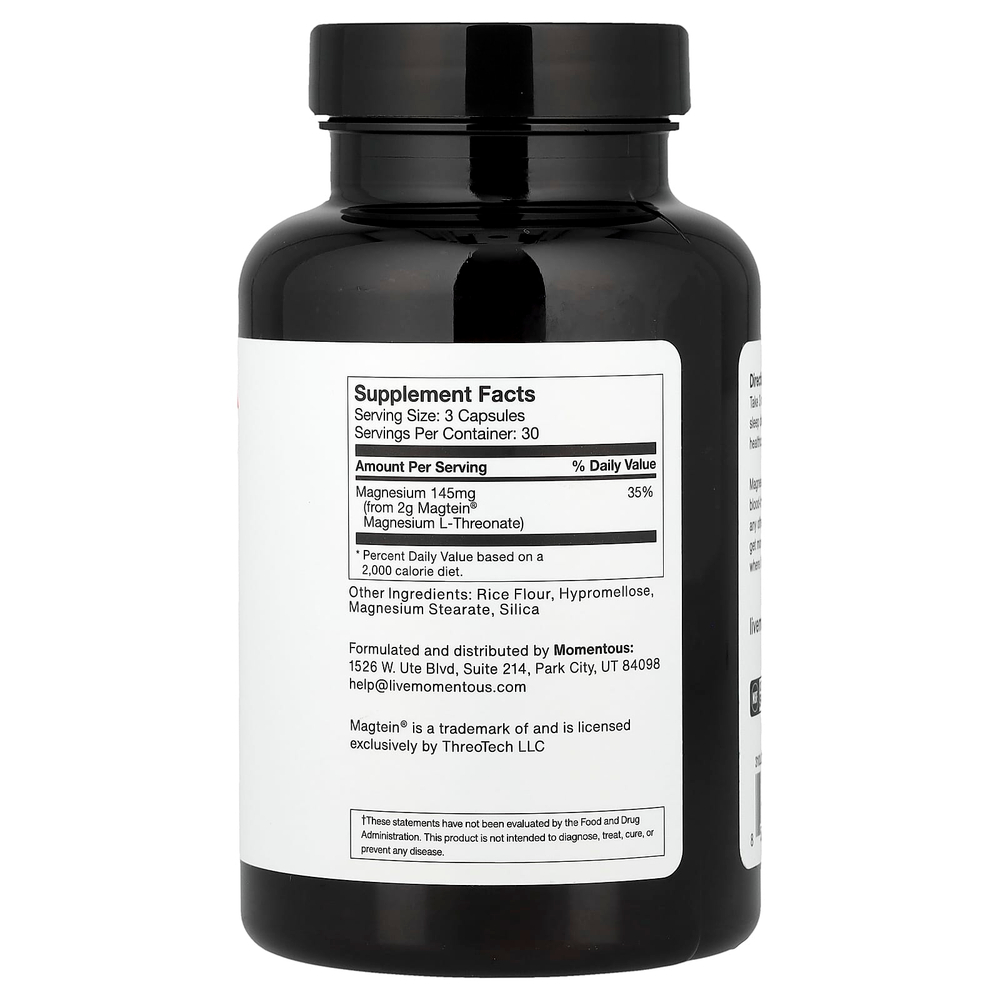 Momentous, Magtein®, 90 капсул (48 мг в 1 капсуле)
