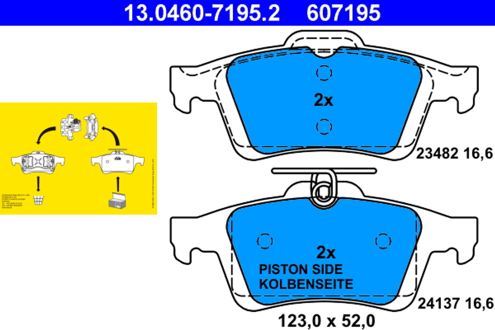ATE - 13046071952-ATE - Brake Pad Set, disc brake